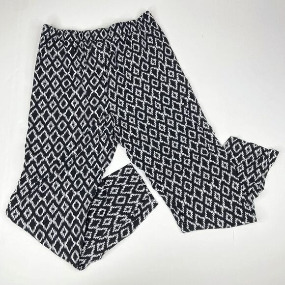 Banana Republic Diamond Print Pull-On Lightweight Pants Women's Black Size XS NW - Picture 4 of 7